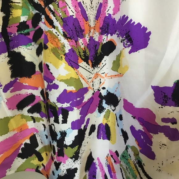 ISABEL & NINA silk abstract A-line circle skirt 12 - Picture 2 of 5